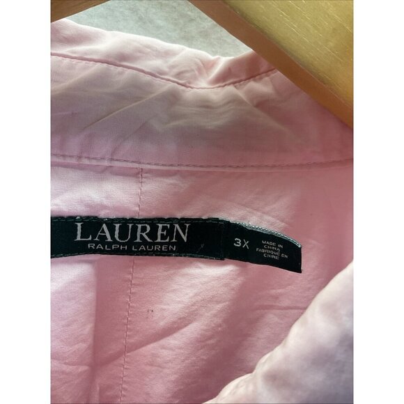 Lauren Ralph Lauren Women’s Long Sleeve Button-Up Pink Summer Closet Staple 3Xl - Picture 2 of 10